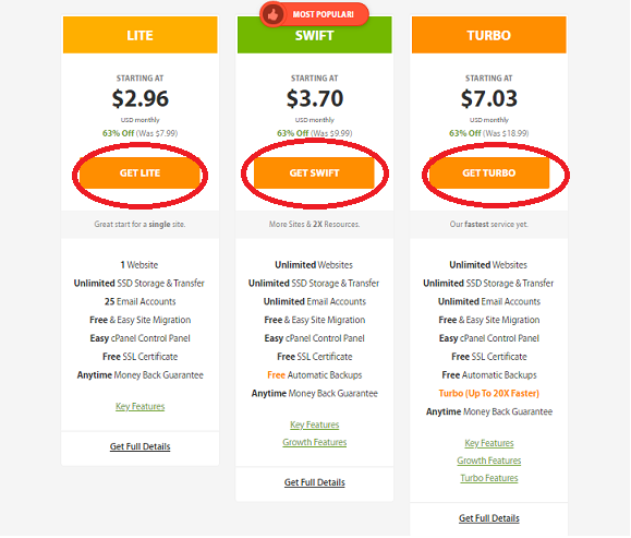 A2 Hosting - Choose Plan